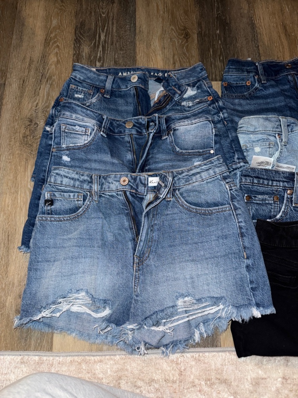 Denim Distressed Cutoff Shorts - Blue